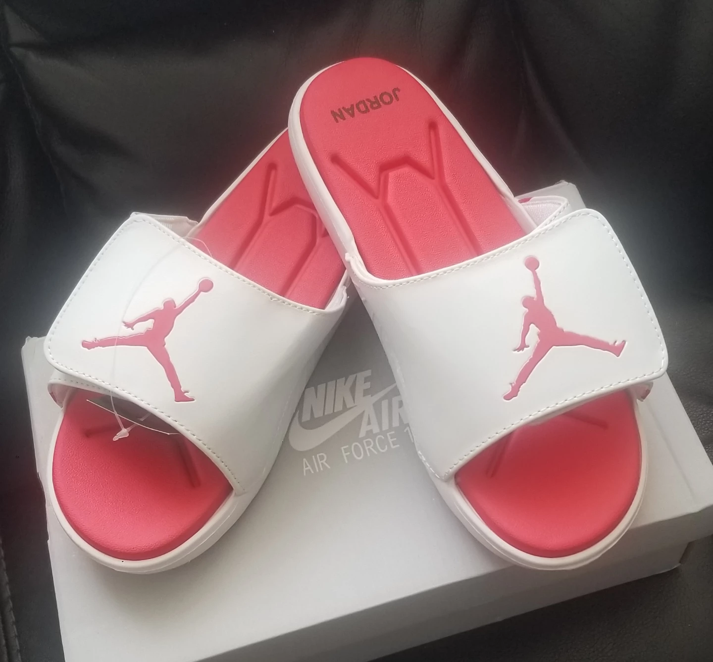 Brand new Jordan Flips Flops sleepers White Red - photo 5