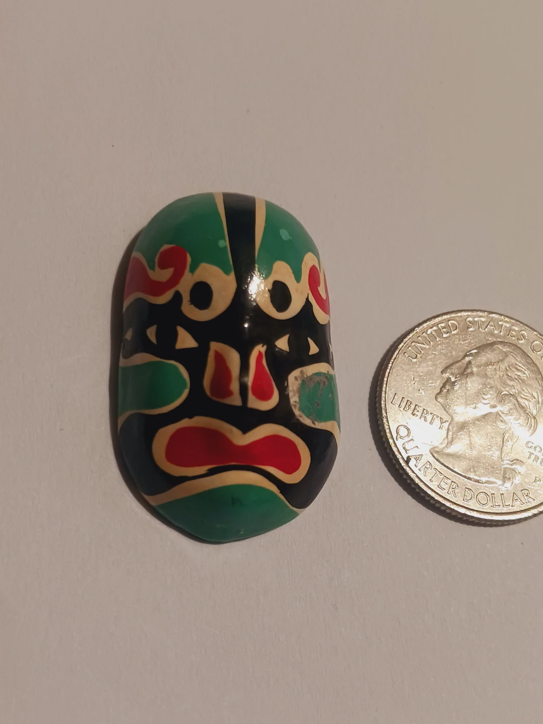Hand-painted Wooden Mask Brooch - photo 4