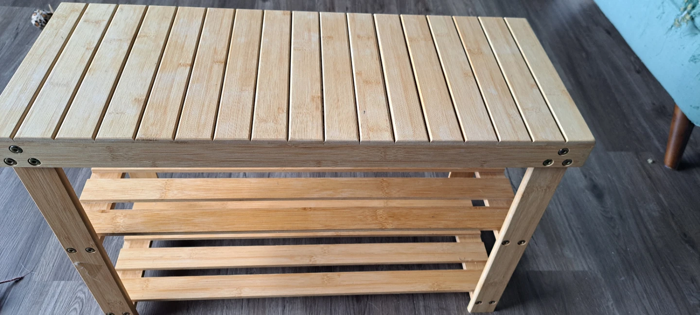 Bamboo 2-Tier Shoe Rack Bench - photo 2