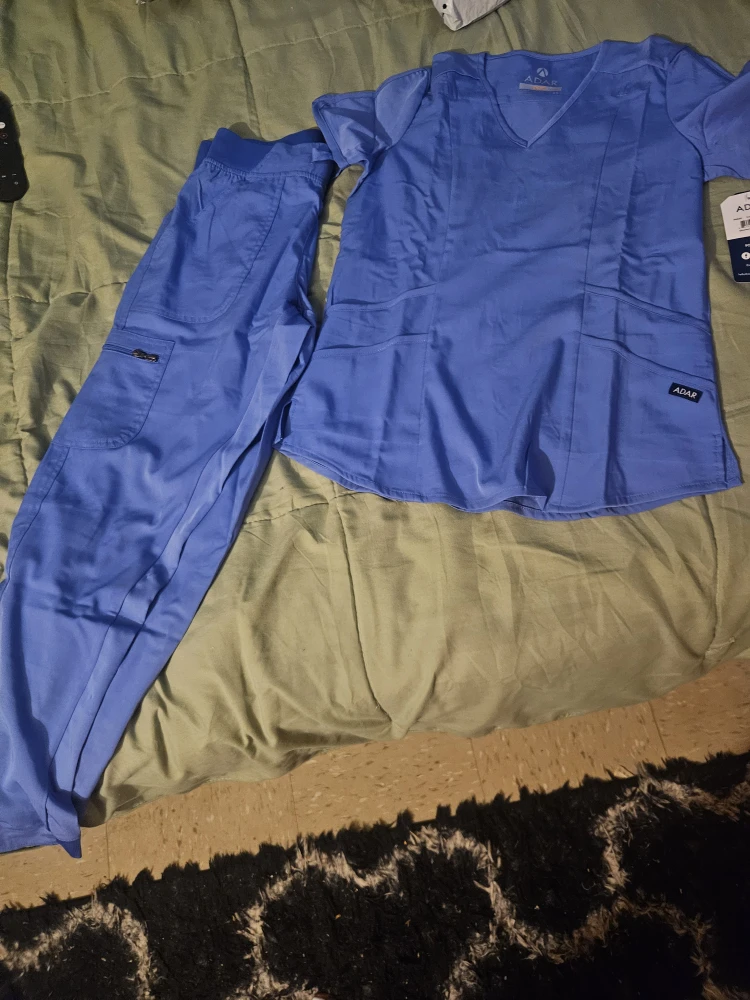 ADAR Pro Scrub Top and Pants Set - XS - Blue - photo 2