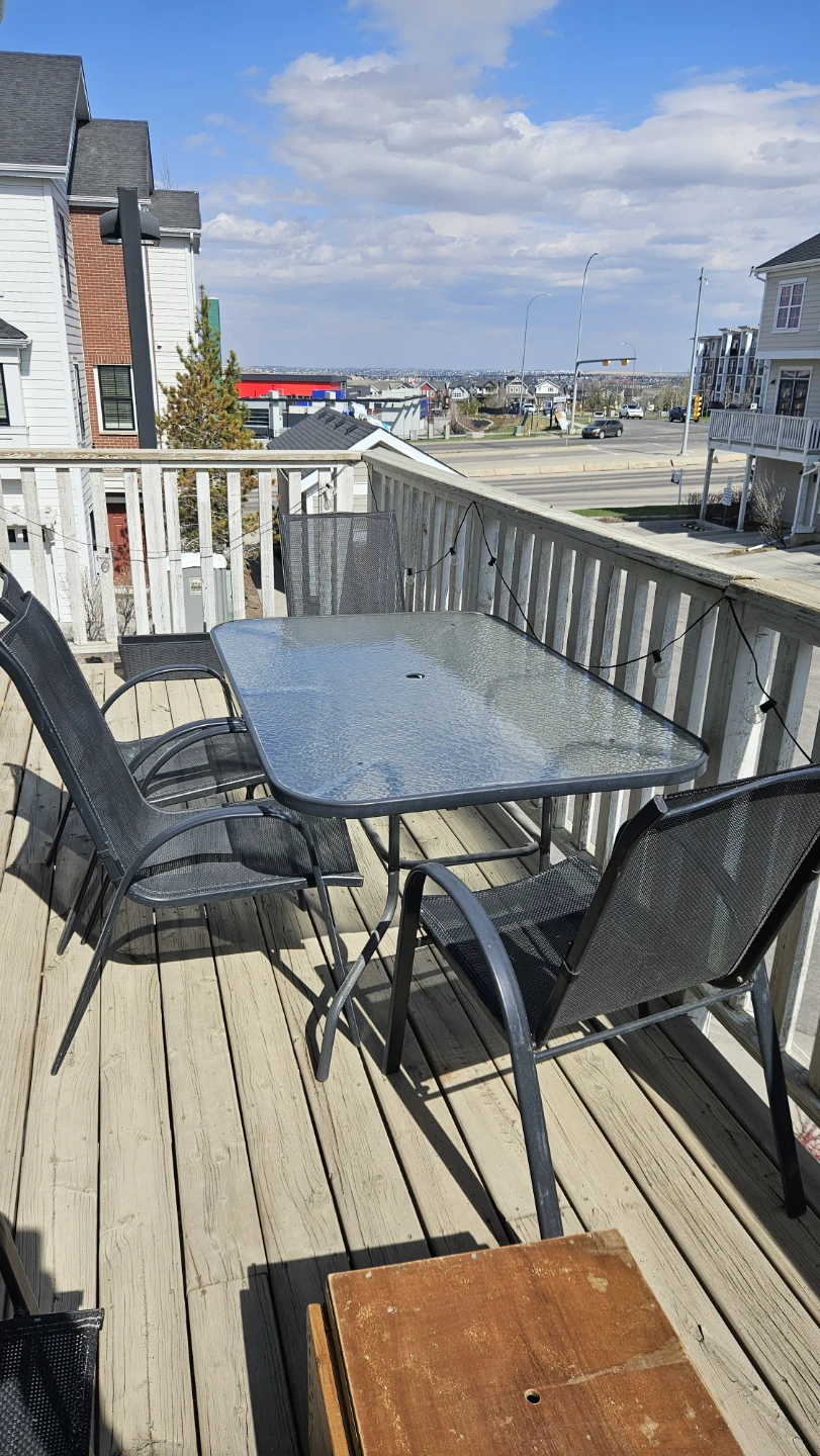 Glass Top Patio Table with 4 Chairs - photo 2