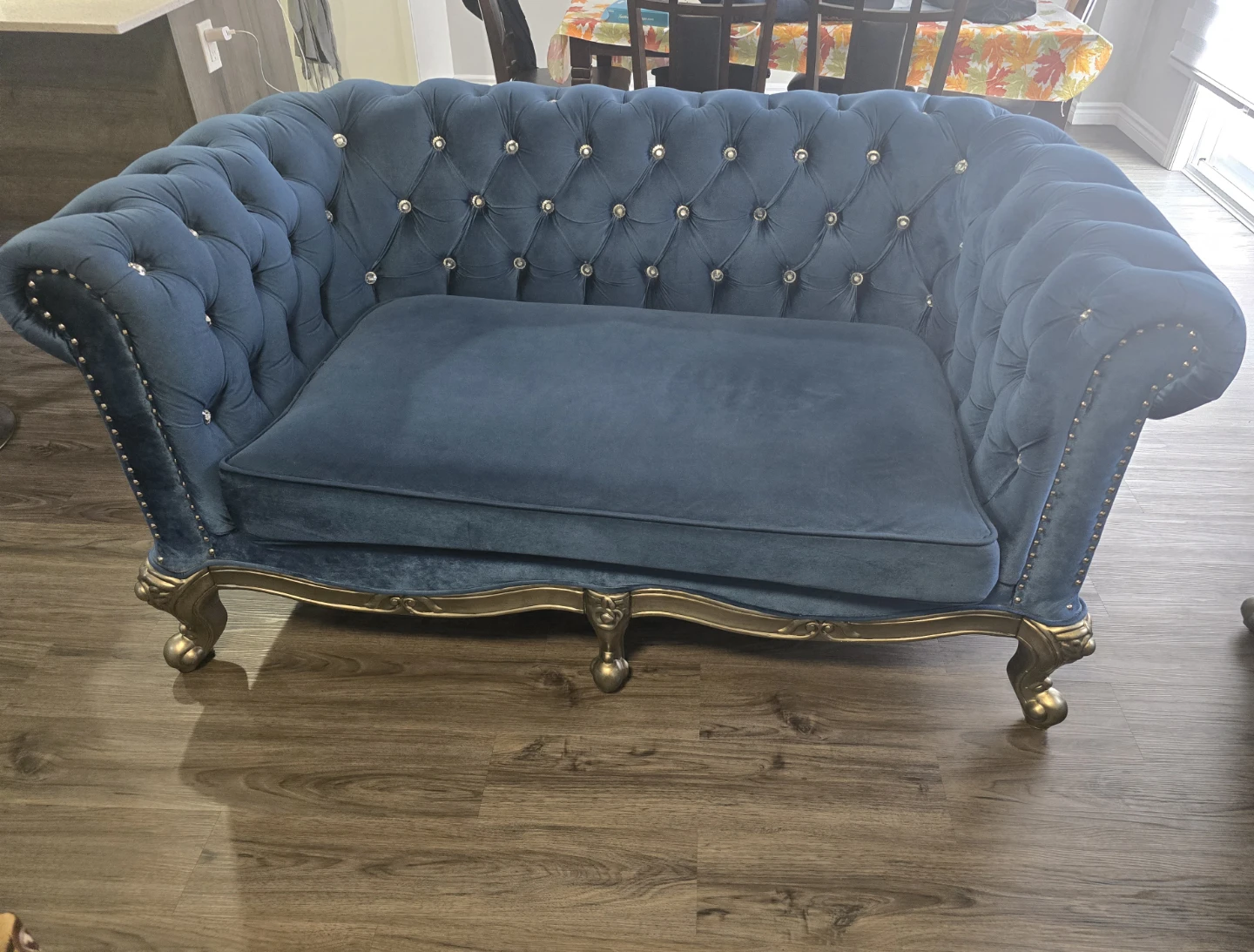 Blue Velvet Tufted Chesterfield Sofa - photo 2