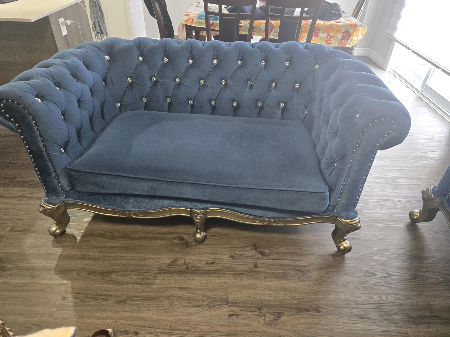 Blue Velvet Tufted Chesterfield Sofa - photo 3