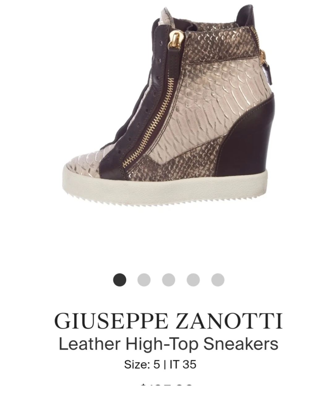 Giuseppe Zanotti Leather High-Top Sneakers - Size 5 (IT 35)