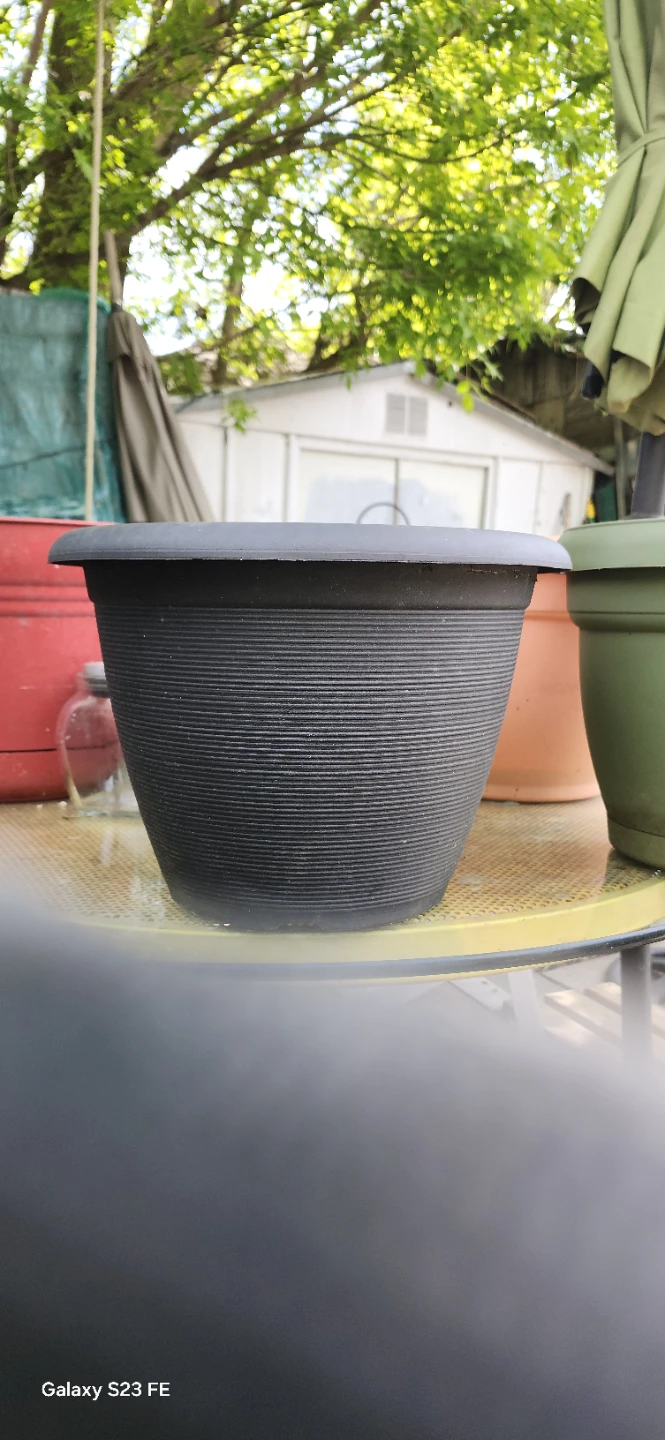 Dark Grey Plastic Planter Pot