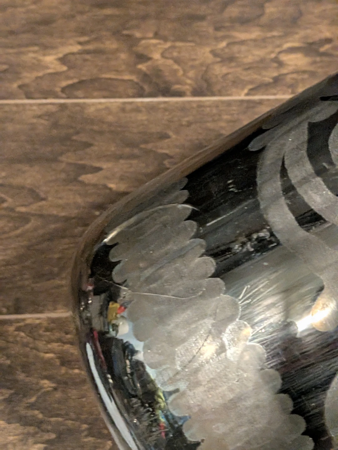 Glass Decorative Vase with Etched Design - photo 3