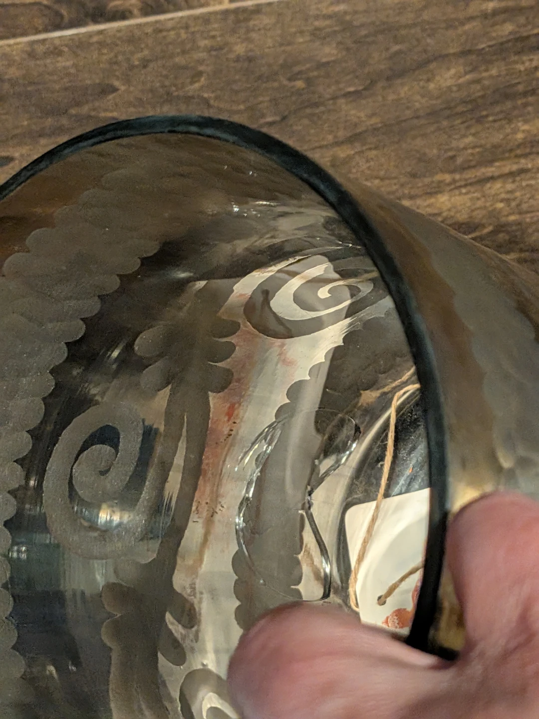 Glass Decorative Vase with Etched Design - photo 4