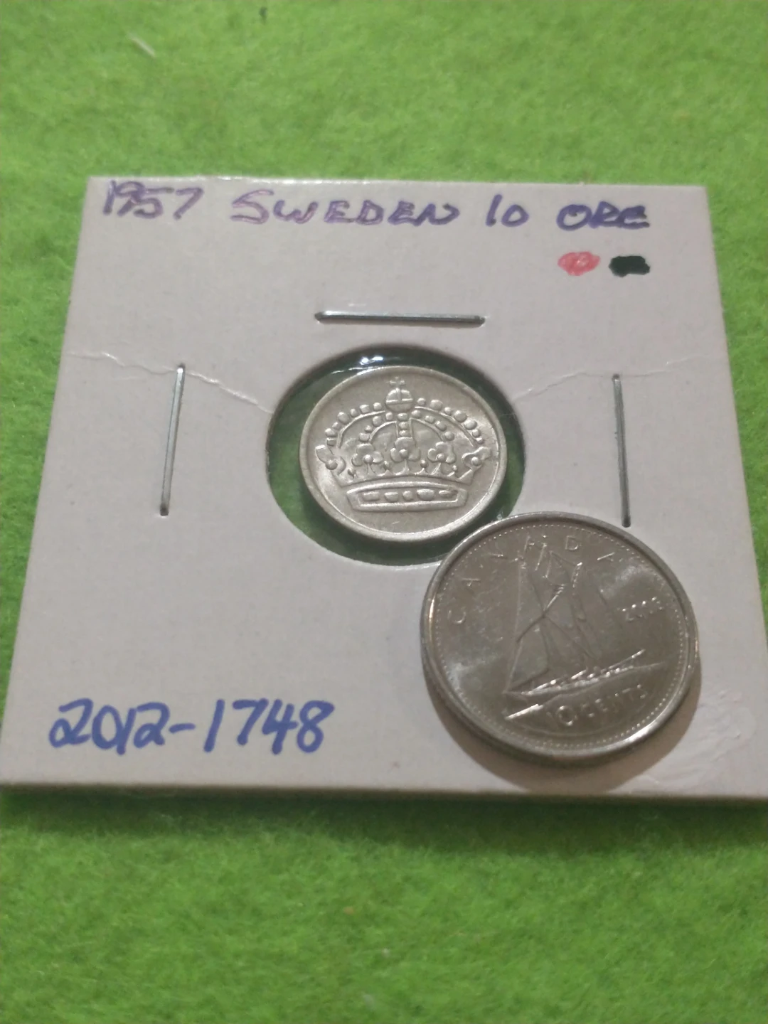 1957 Sweden 10 Ore Coin - photo 2