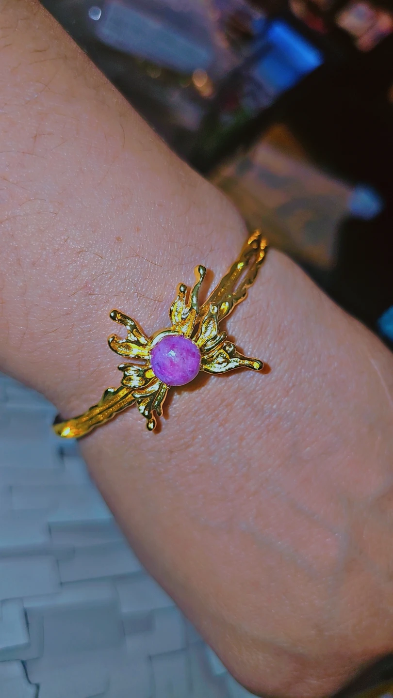 Natural Ruby untreated ,butterfly bangle bracelet - photo 2