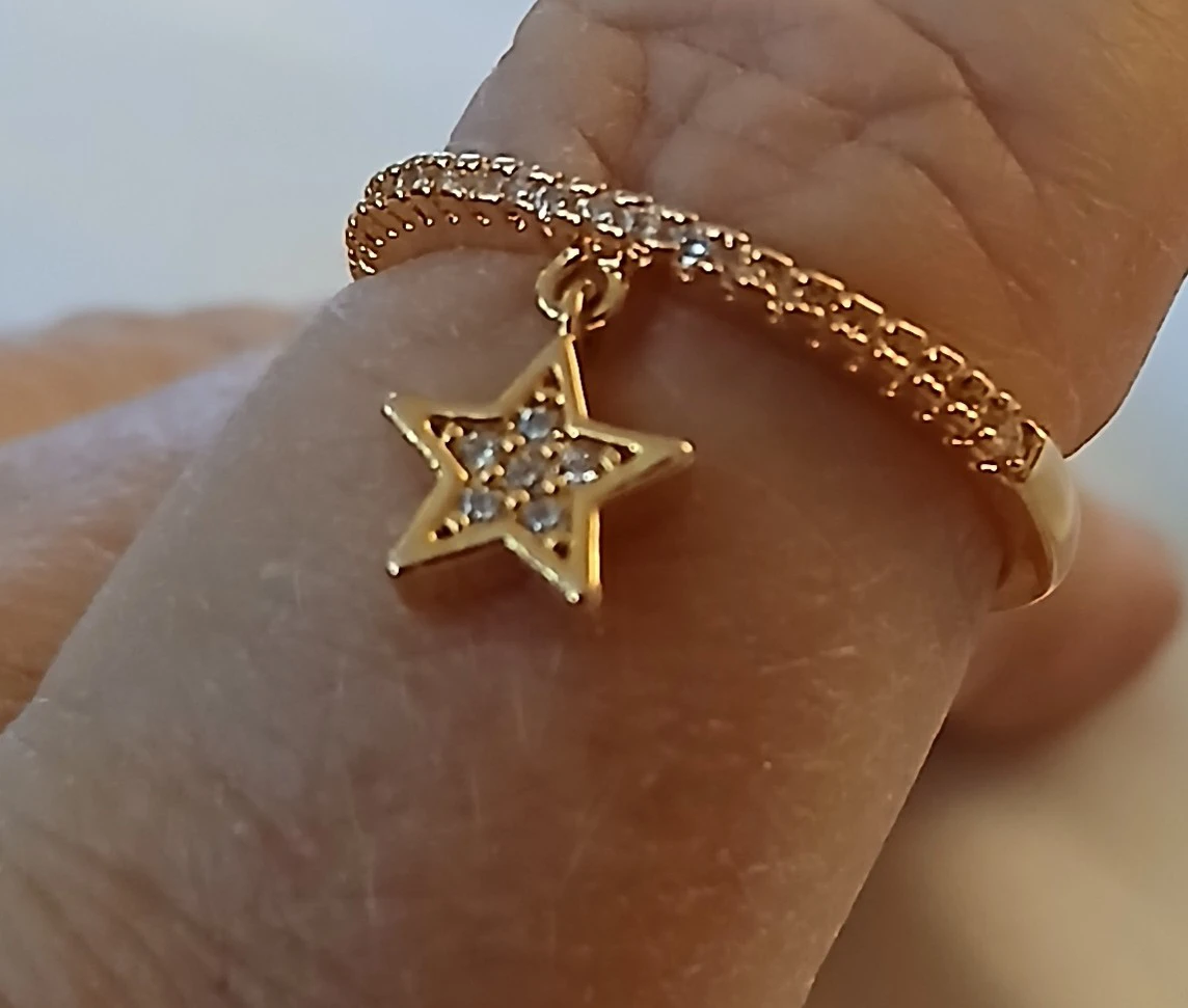 Gold Ring with Star Charm