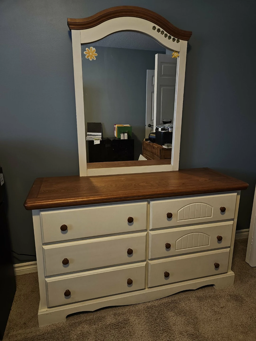 Twin bed set with dress and nightstand