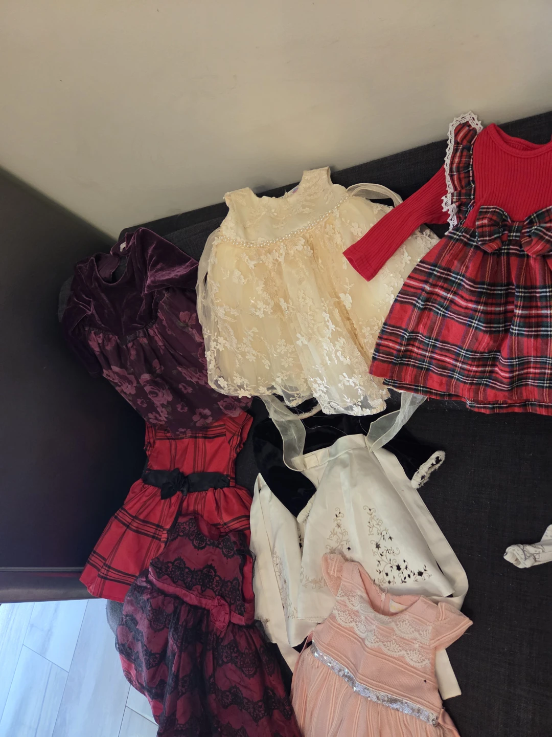 7 Girl's fancy dresses size  0_12months