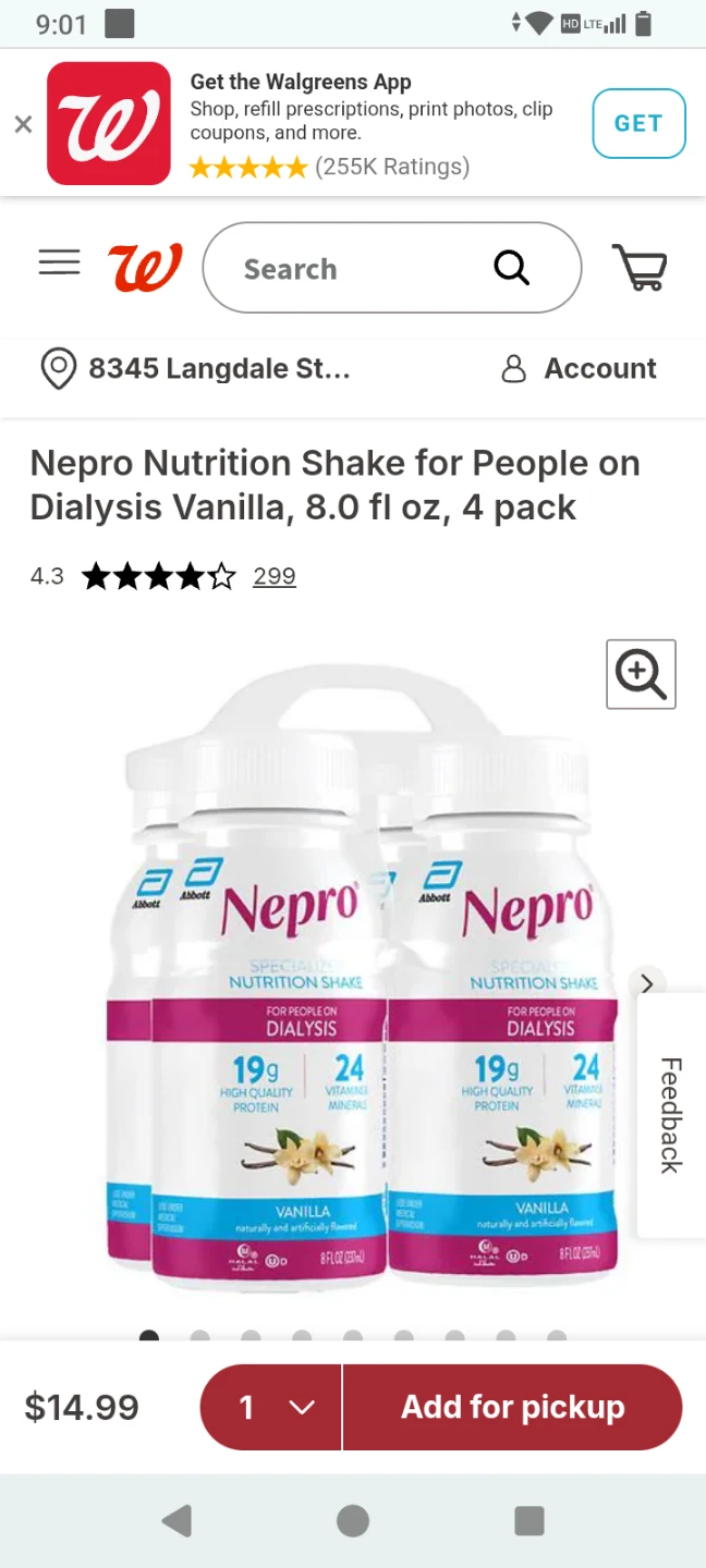 Nepro Nutrition Shake for People on Dialysis