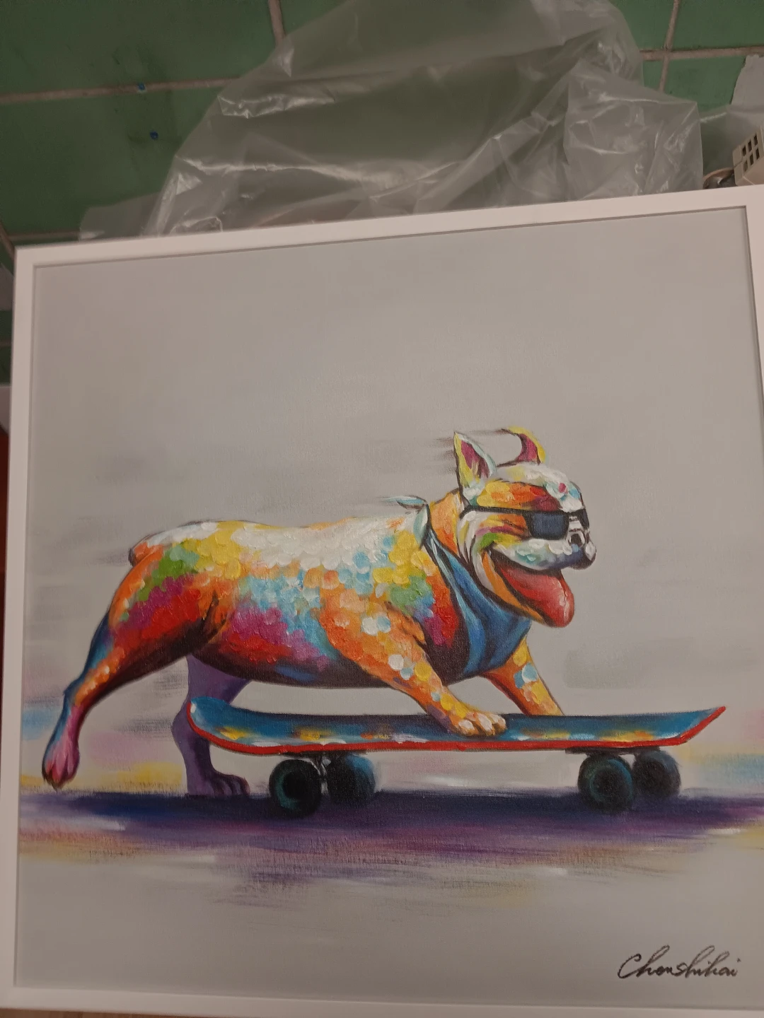 Canvas Wall Art - French Bulldog on Skateboard - photo 4