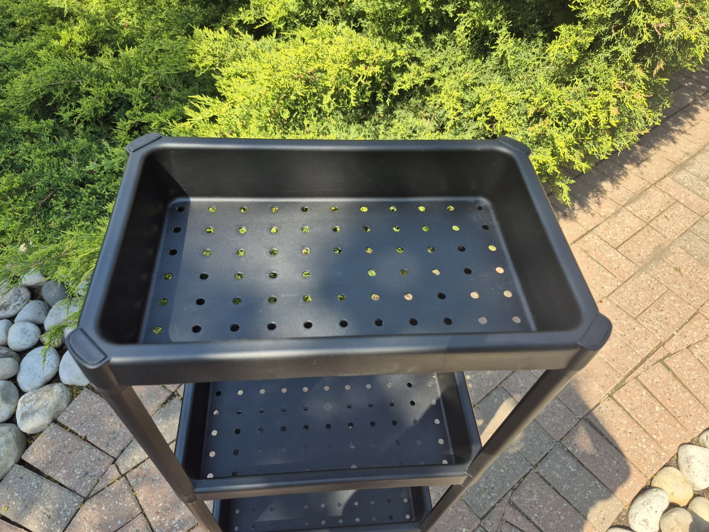 Black 4-Tier Plastic Shelving Unit - photo 2