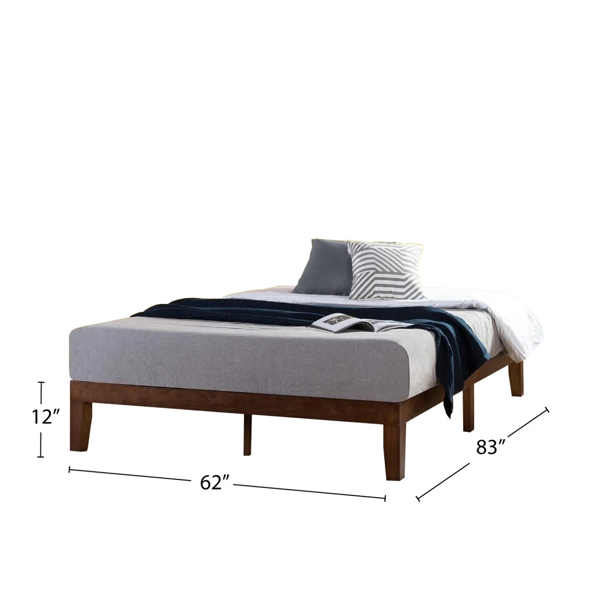 White Queen Size Bed Frame Platform - photo 2