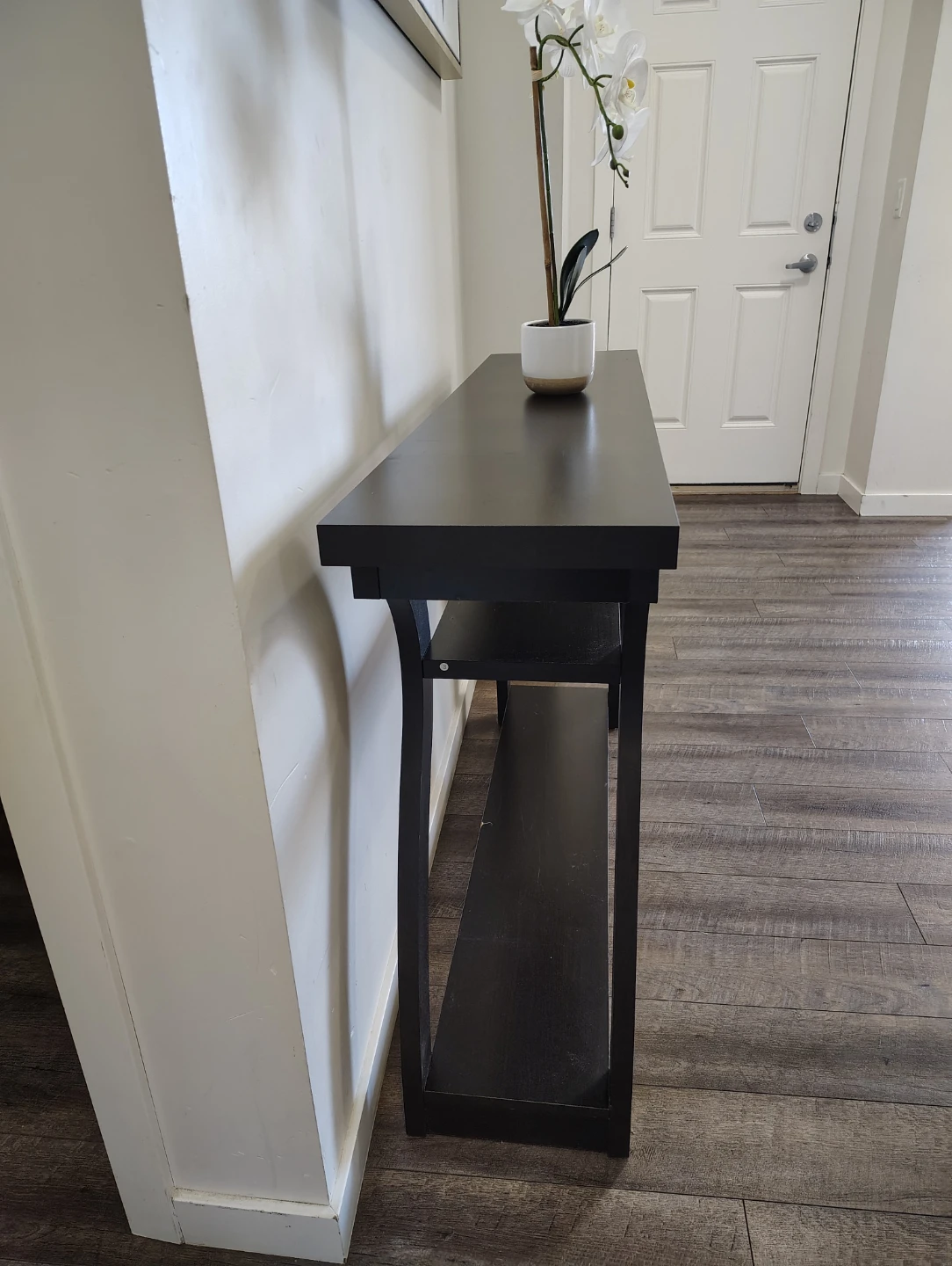 Dark Wood Console Table with Two Shelves - photo 3