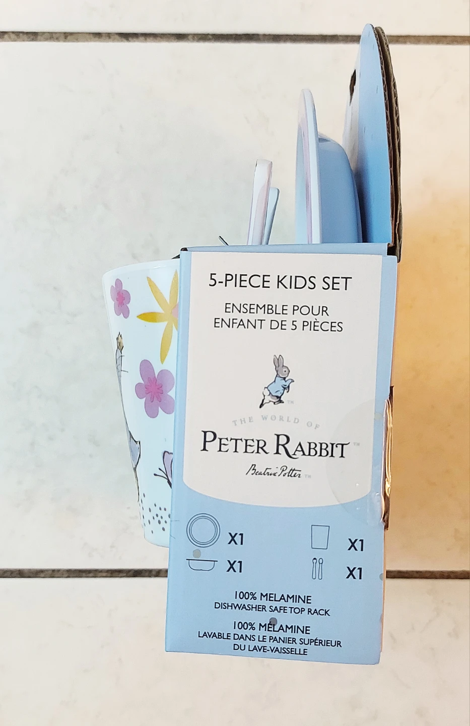 New Peter Rabbit 5 Piece Kids Dinnerware Set - photo 3