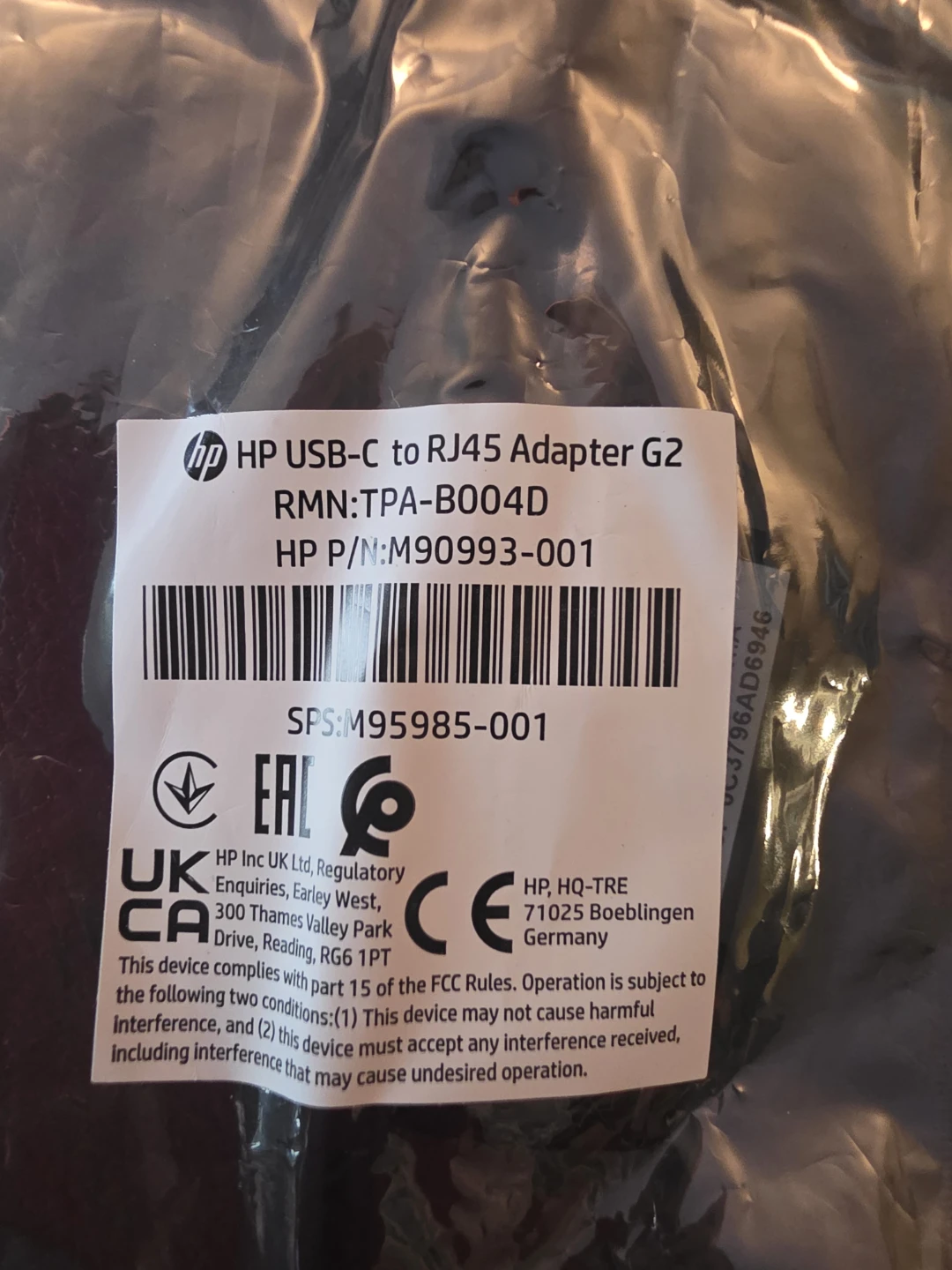 HP USB-C to RJ45 Ethernet Adapter G2 - photo 2