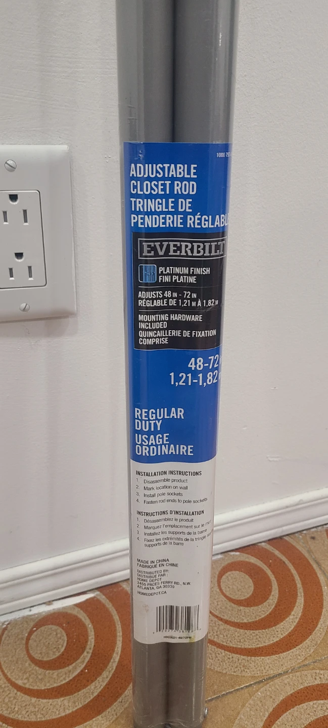 Everbilt Adjustable Closet Rod - Platinum Finish