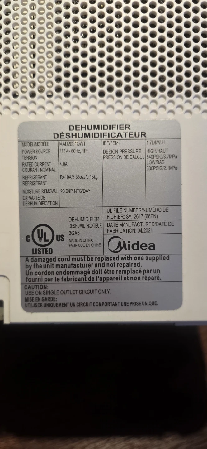 Midea Dehumidifier - photo 5