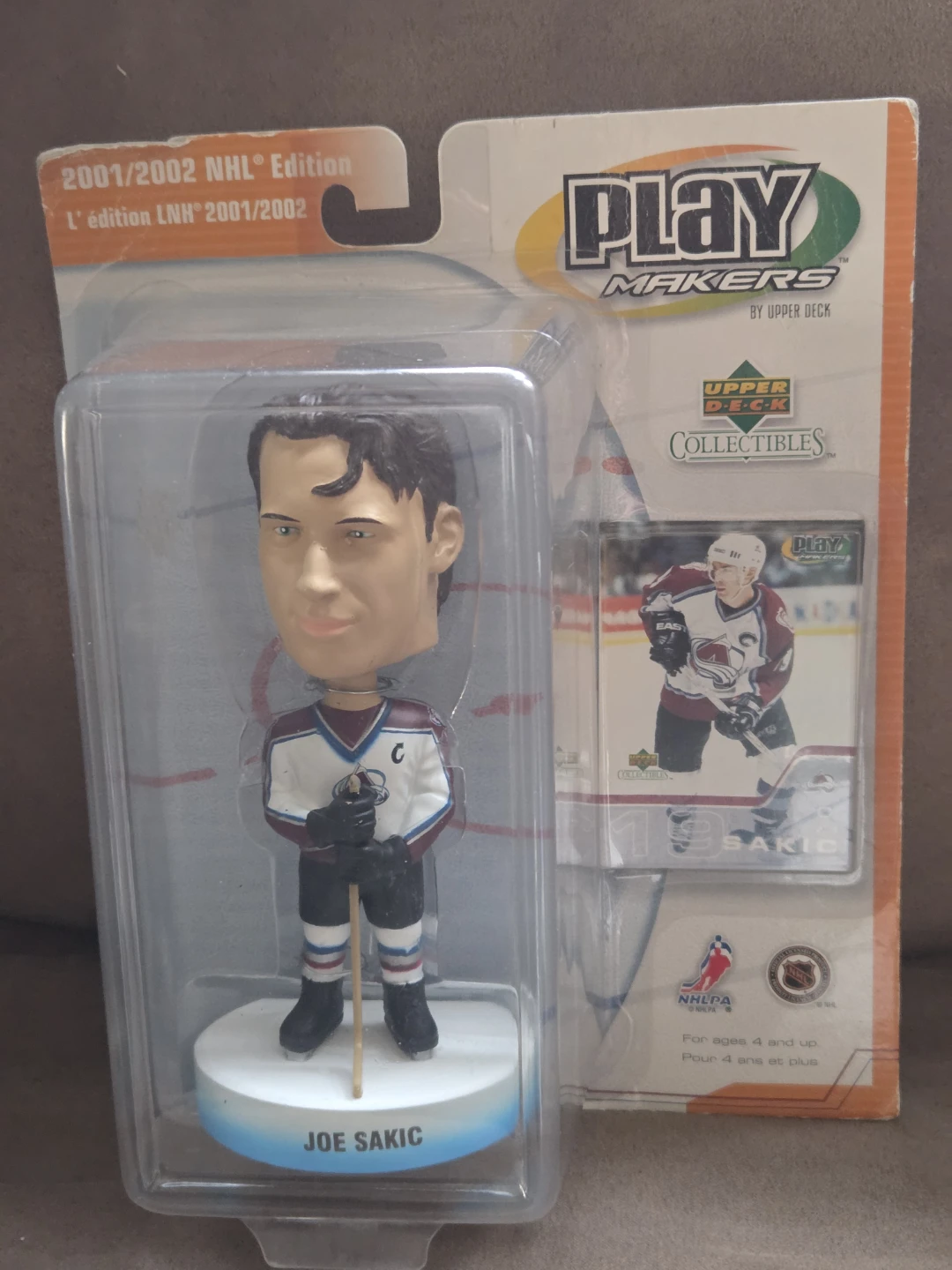 2001/02 Joe Sakic Upper Deck Playmakers Bobblehead - New