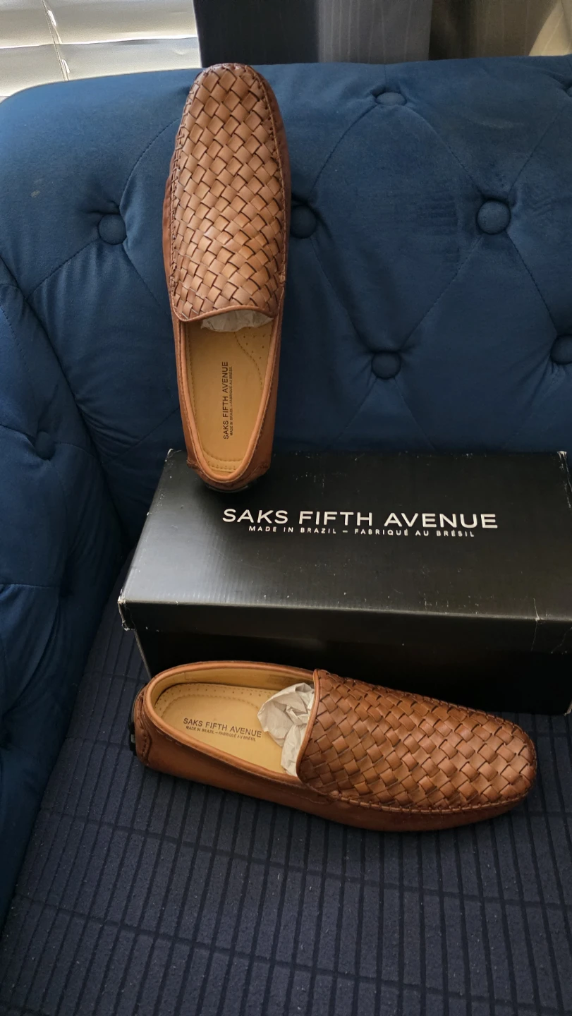 Saks Fifth Avenue Woven Leather Loafer Moccasins - photo 5