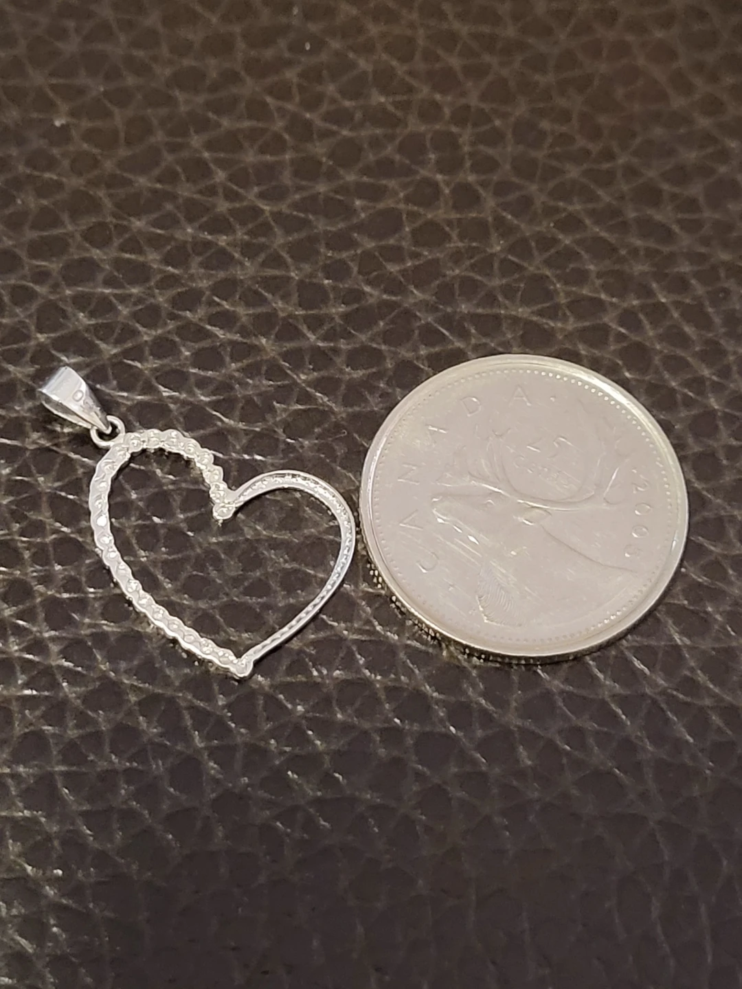 18K White Gold Heart Pendant