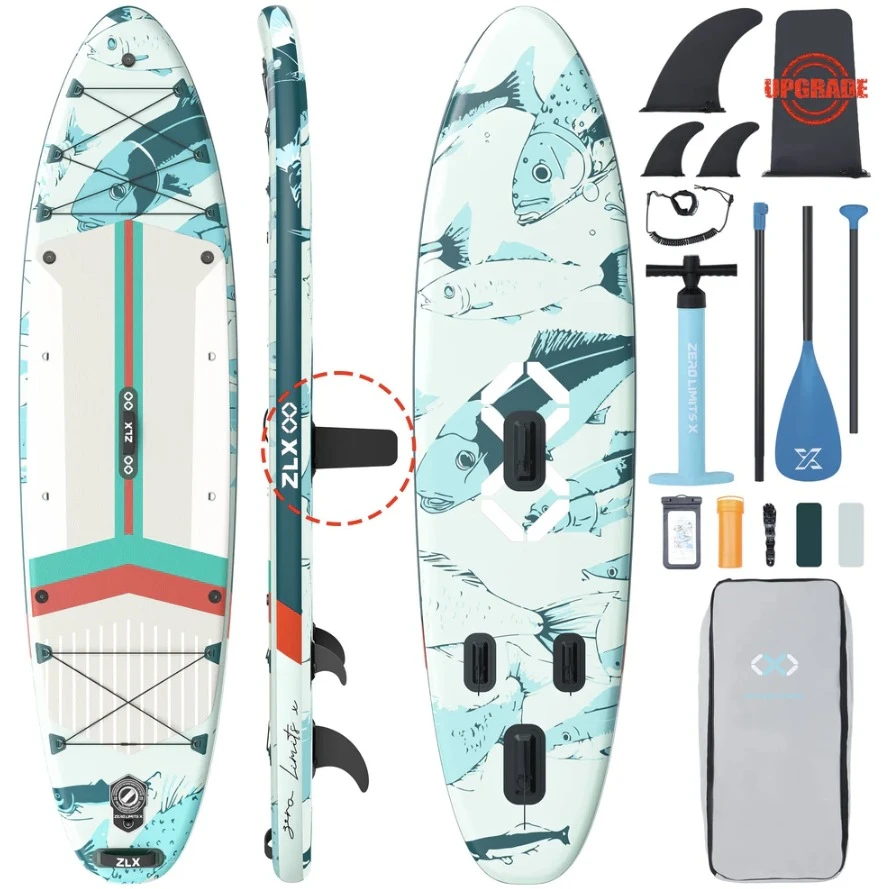 Paddle board ZLX super wide 11'6" x 35" inflatable stand up - photo 2