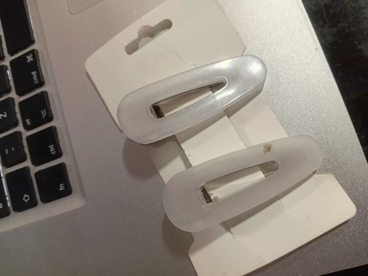 Set of 2 Matte White Barrette Hair Clips