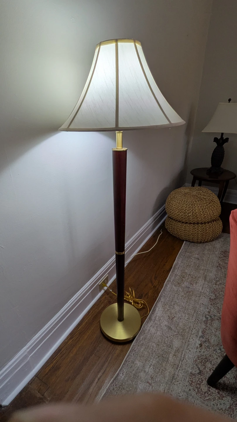 Floor Lamp - Wood and Brass