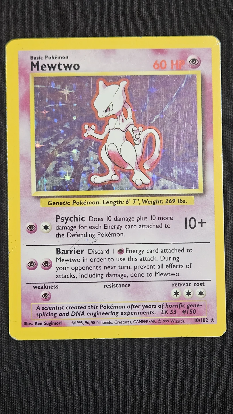 Mewtwo Holo Base Set Pokemon Card - photo 3