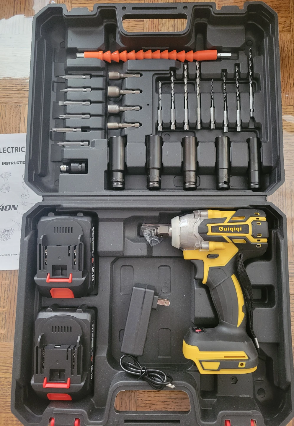 NEW Guiqiqi Impact Wrench Kit w/2 Batteries 2.0Ah