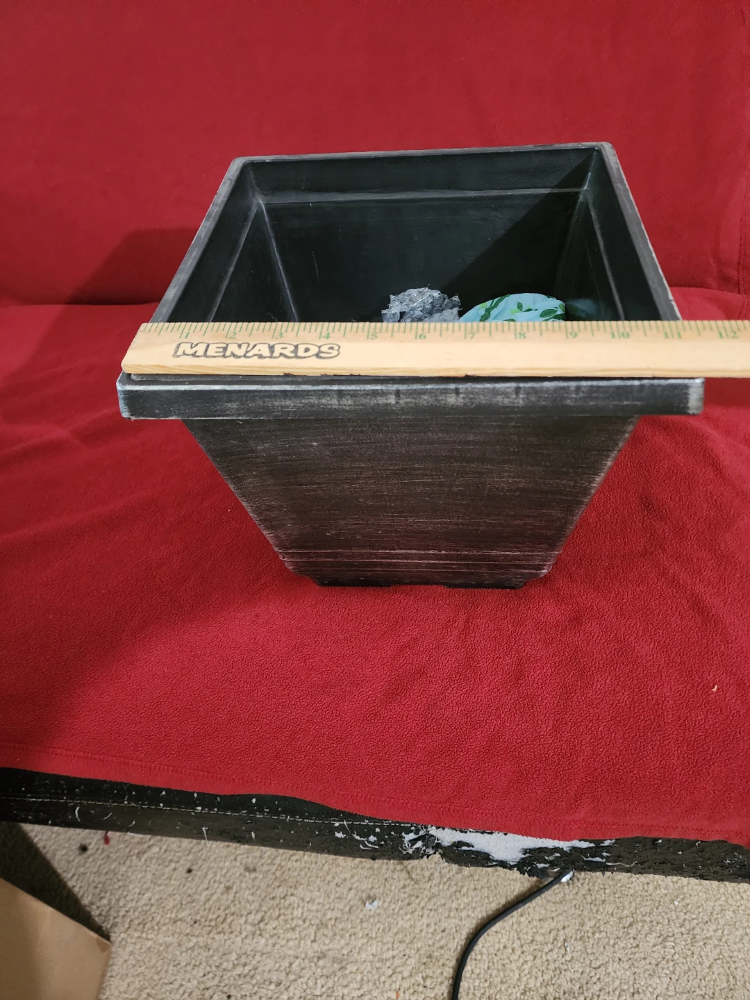 Black and Silver Square Planter Pot - photo 2