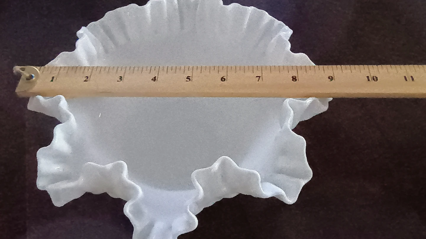 Vintage White Hobnail Milk Glass Bowl with Ruffled Edge - photo 5
