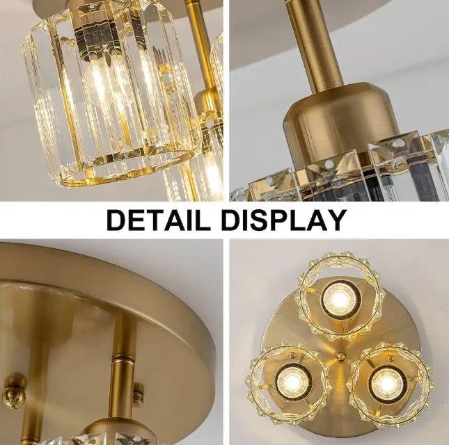 Flush Mount Crystal Ceiling Light Fixture - 3 Light - photo 2