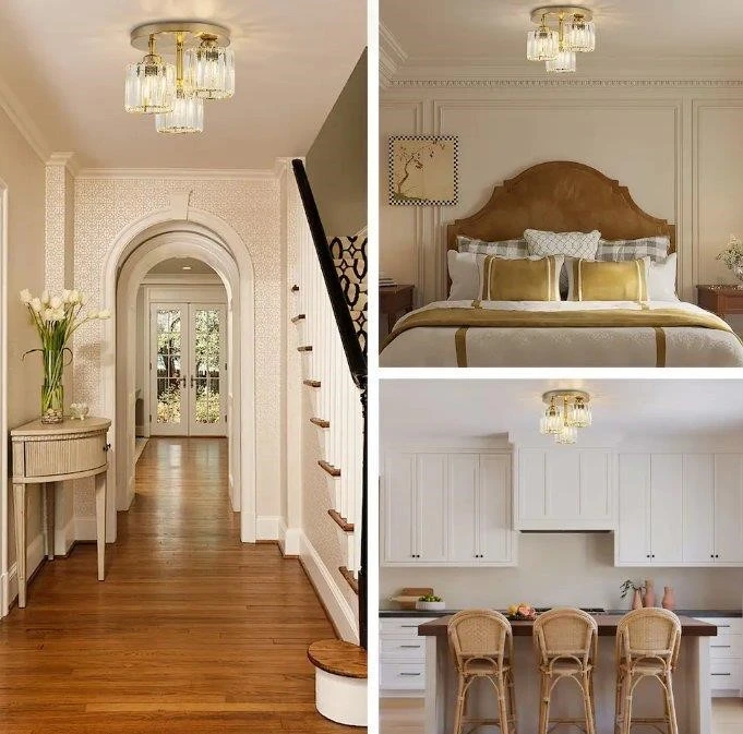 Flush Mount Crystal Ceiling Light Fixture - 3 Light - photo 3