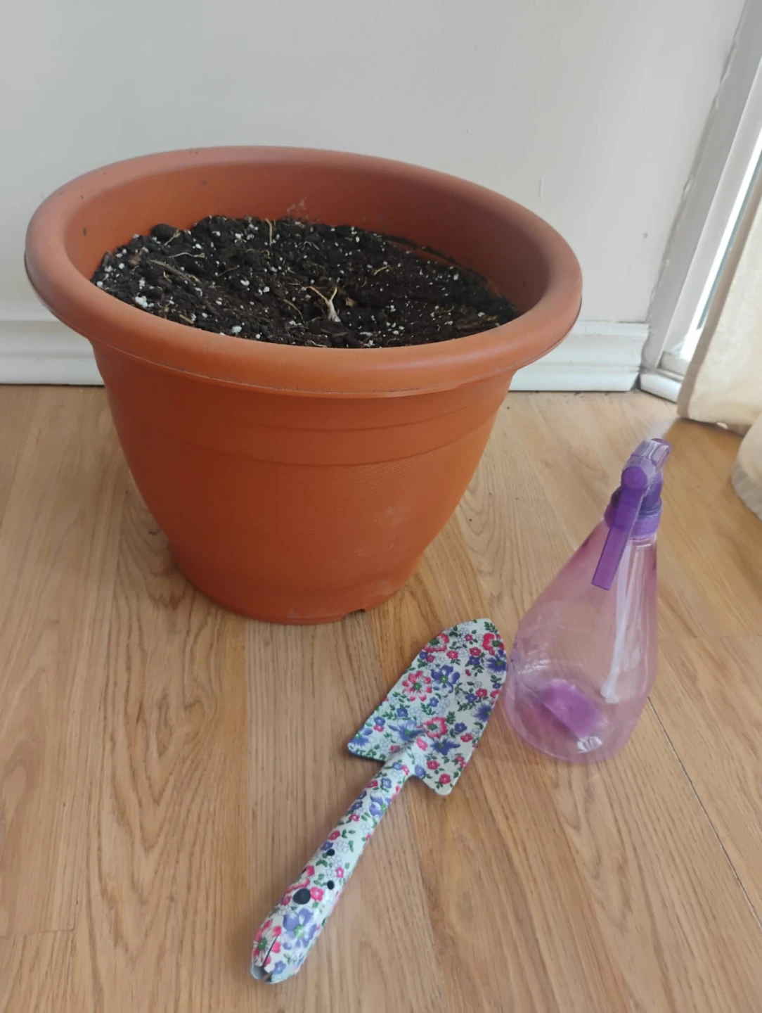 Terra Cotta Planter with Garden Tools and Spritzer