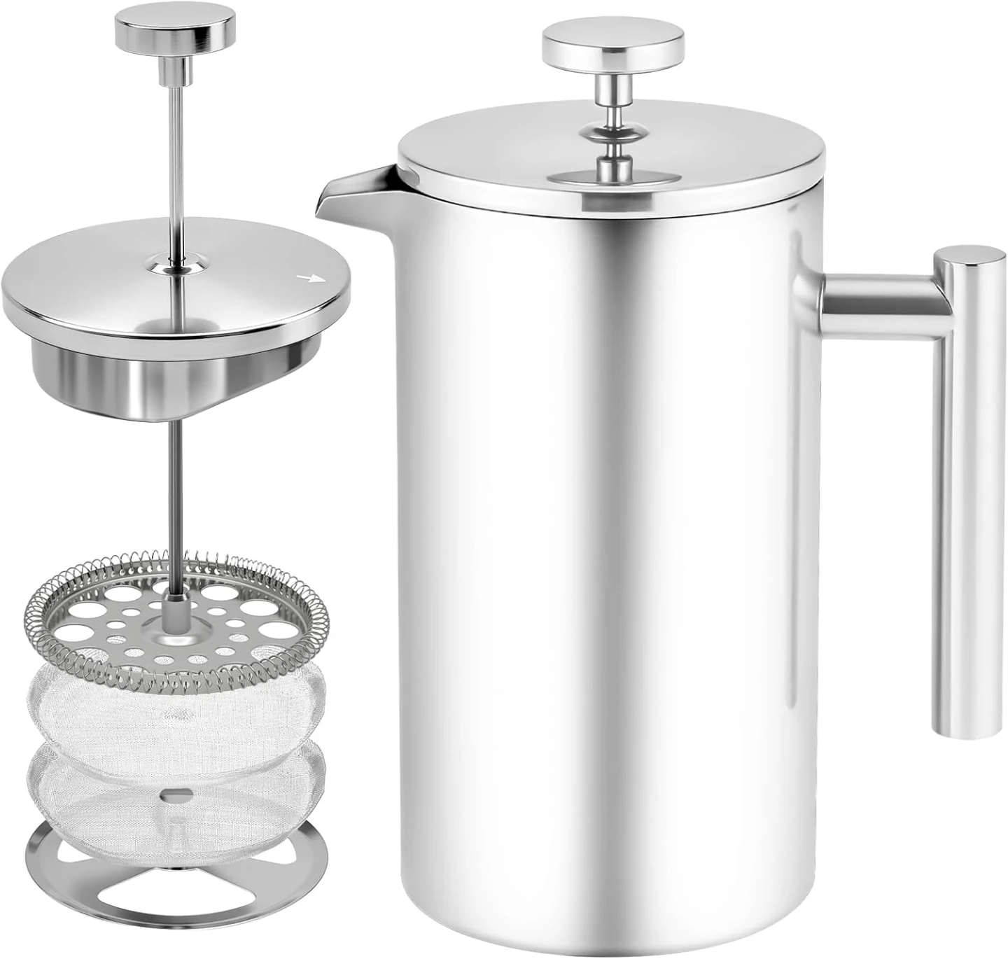 STAINLESS STEEL French Press Coffee Maker 1 Litre