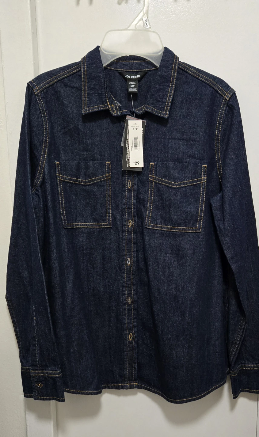 Joe Fresh Blue Denim Shirt - Size S/P