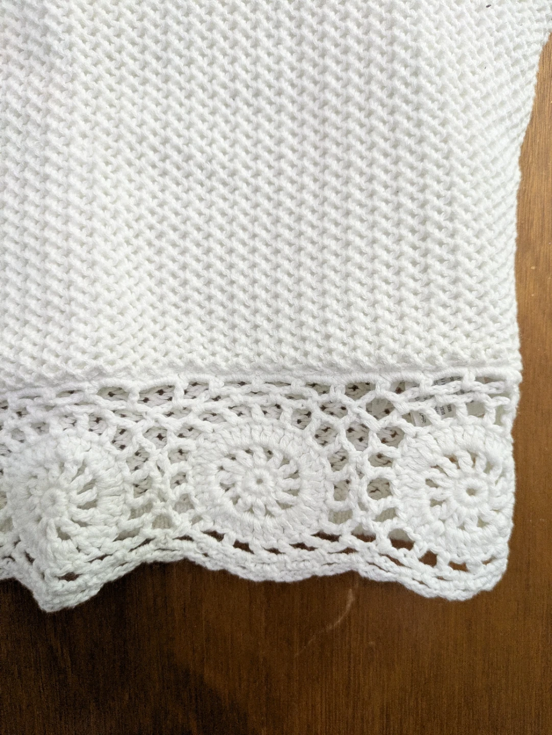 Hollister White Crocheted Square Neck Crop Top - Small - photo 3