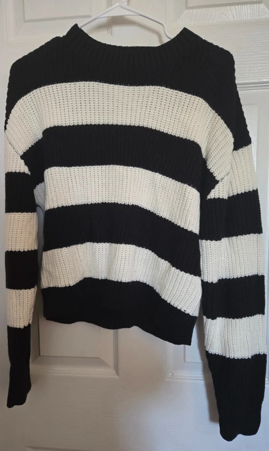 Black and White Striped Sweater