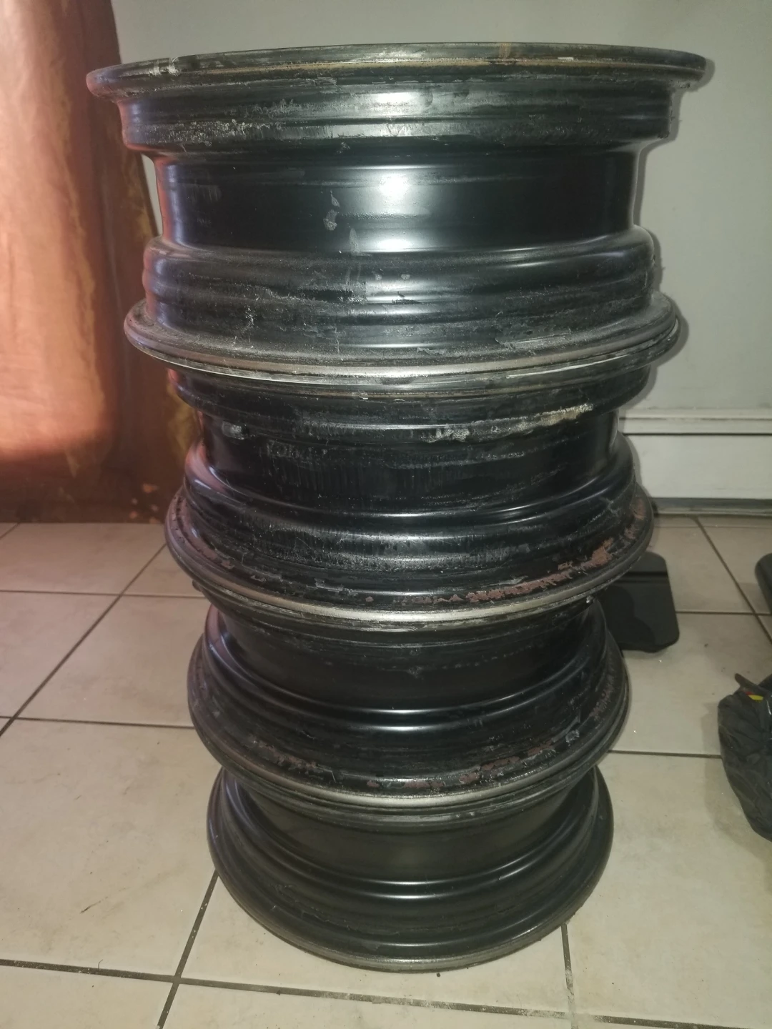 15 Set of 4 Black Steel Wheels Rims