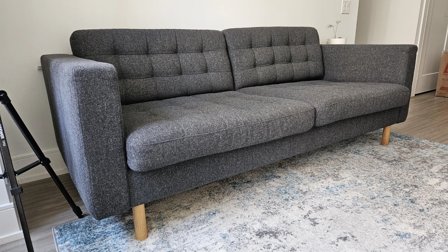 MORABO Sofa, Gunnared dark gray/wood - photo 2