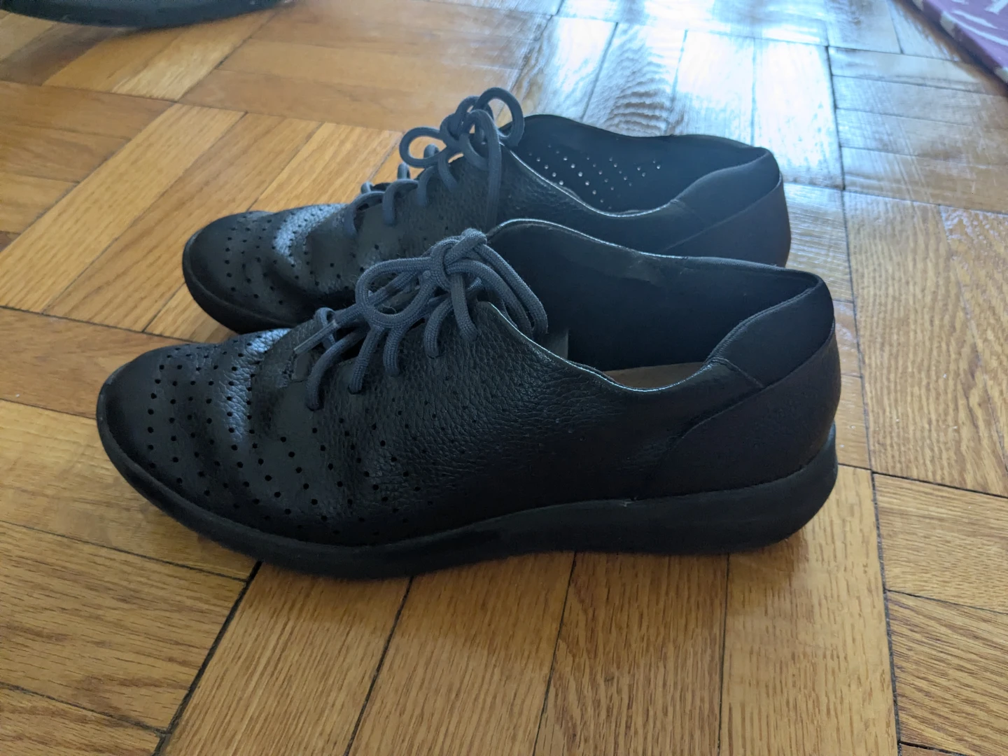 Clarks Black Lace-Up Shoes
