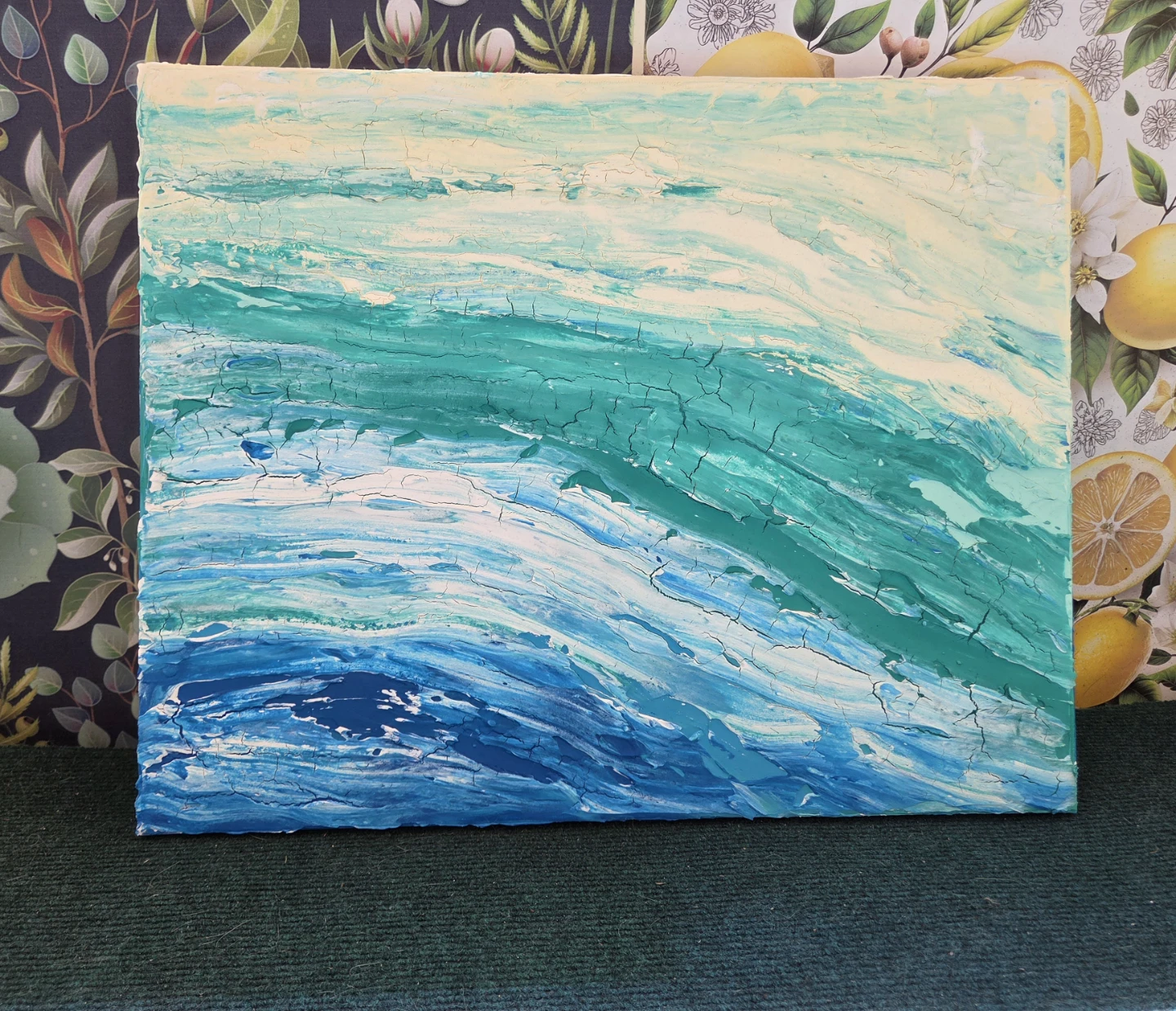 Cracked Abstract Wave Painting - photo 2