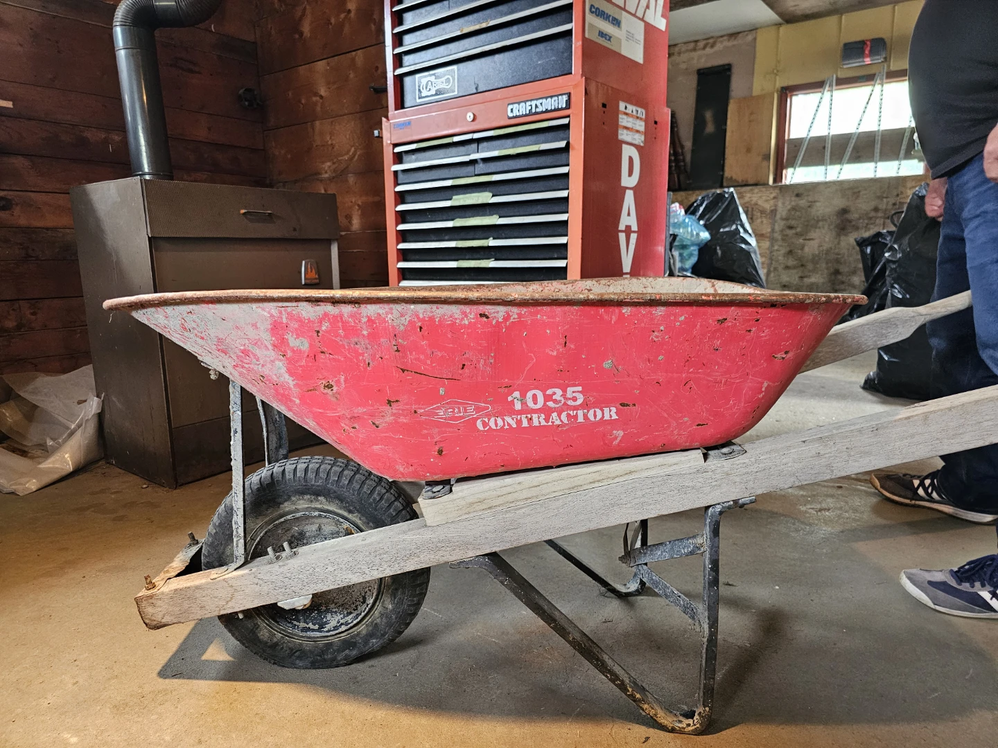 Vintage Red Contractor Wheelbarrow