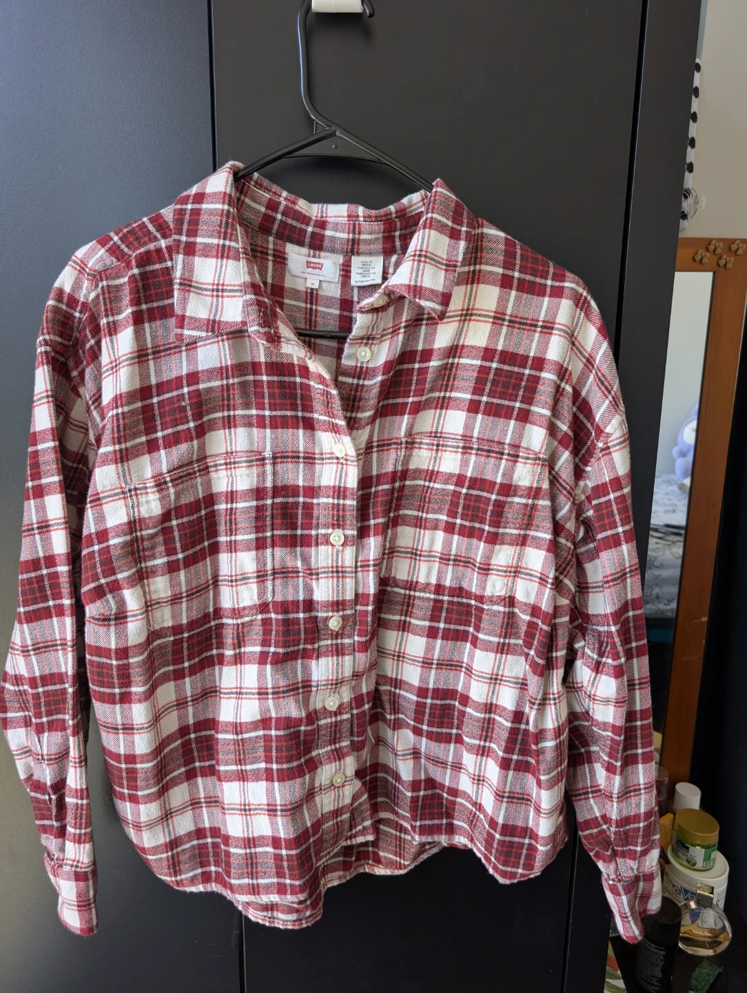 Levi's Plaid Flannel Shirt - Red & White