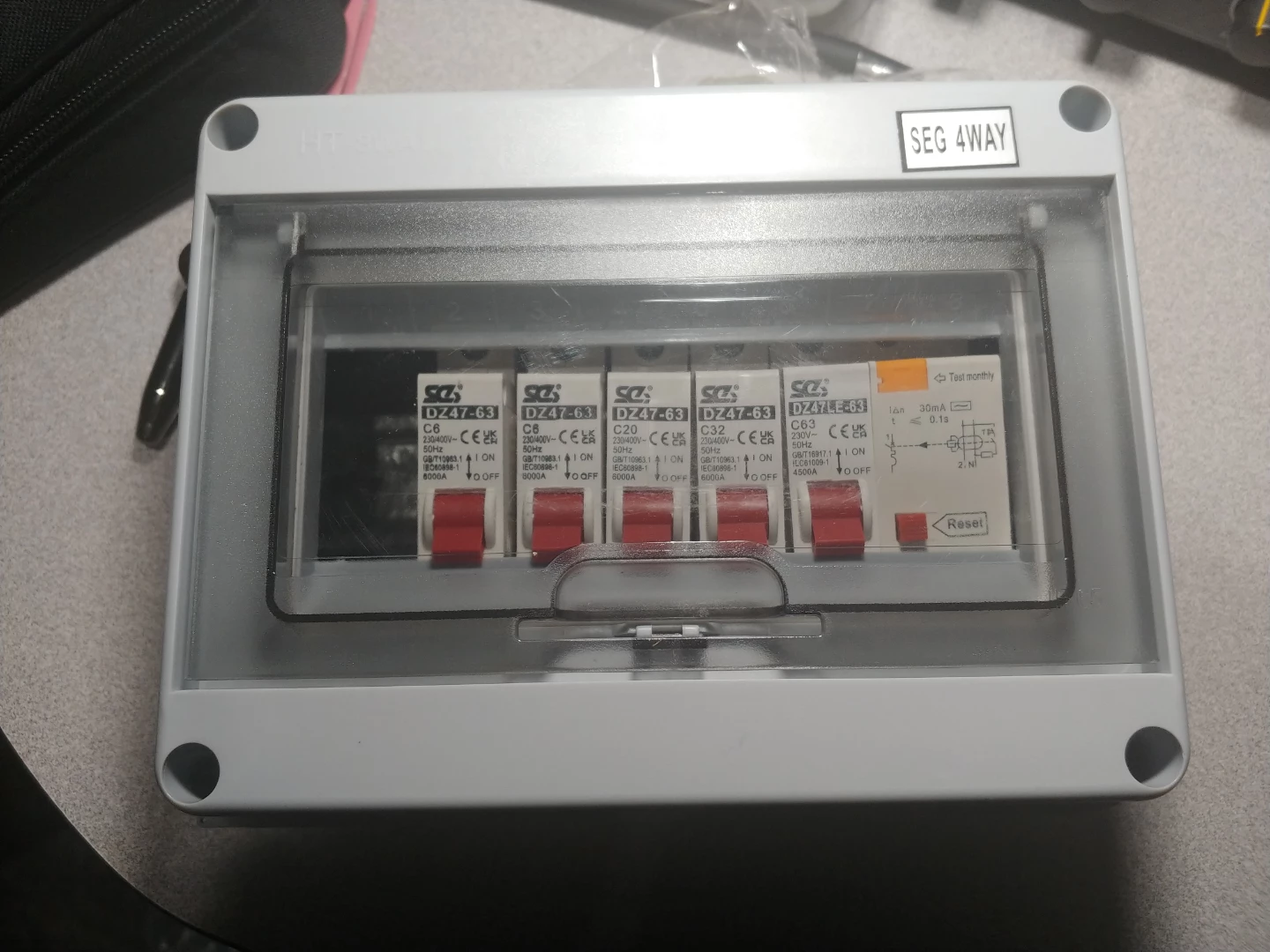 SEG 4 Way Consumer Unit Electrical Breaker Box