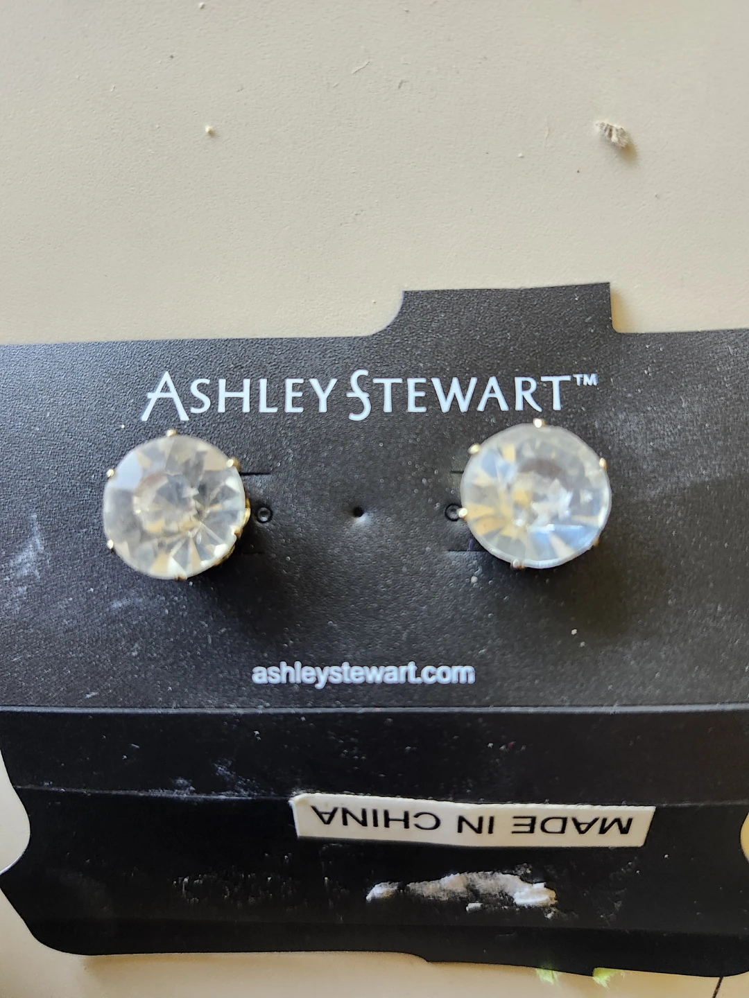 Ashley Stewart Crystal Stud Earrings